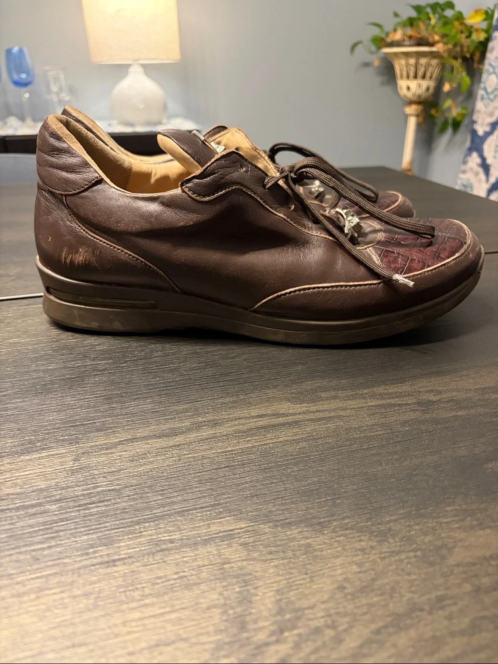 FENNIX ITALY Men’s Alligator & Calfskin Leather Casual Luxury Sneakers Size 11
